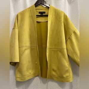 Yellow Suede Cardigan